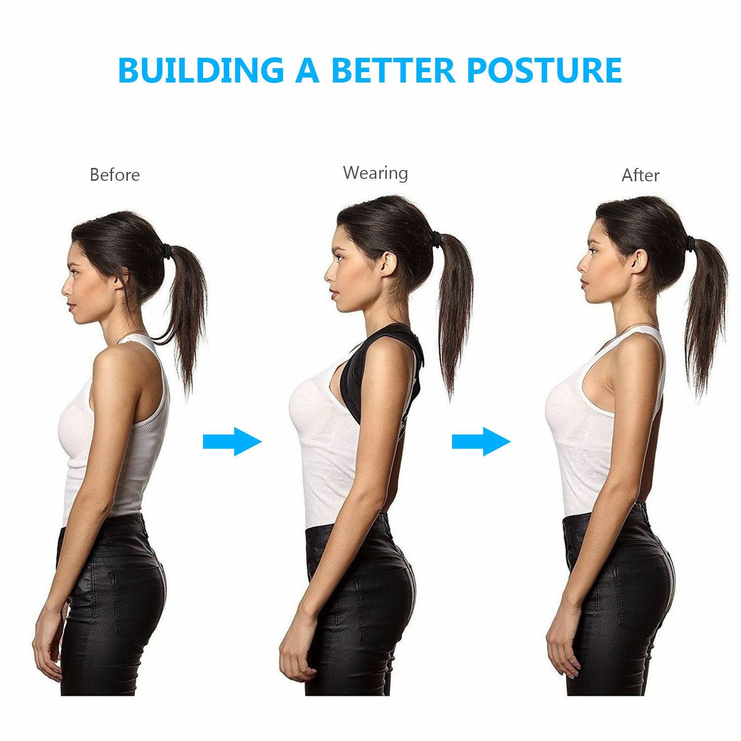 Unisex Adjustable Back Posture Corrector with breathable straps, designed for comfort and effective posture support.