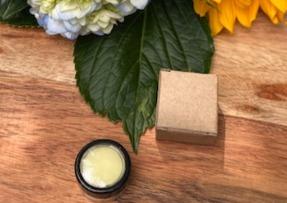 Vegan Refreshing Lip Balm in a sleek tube with a minty flavor, showcasing its natural ingredients.