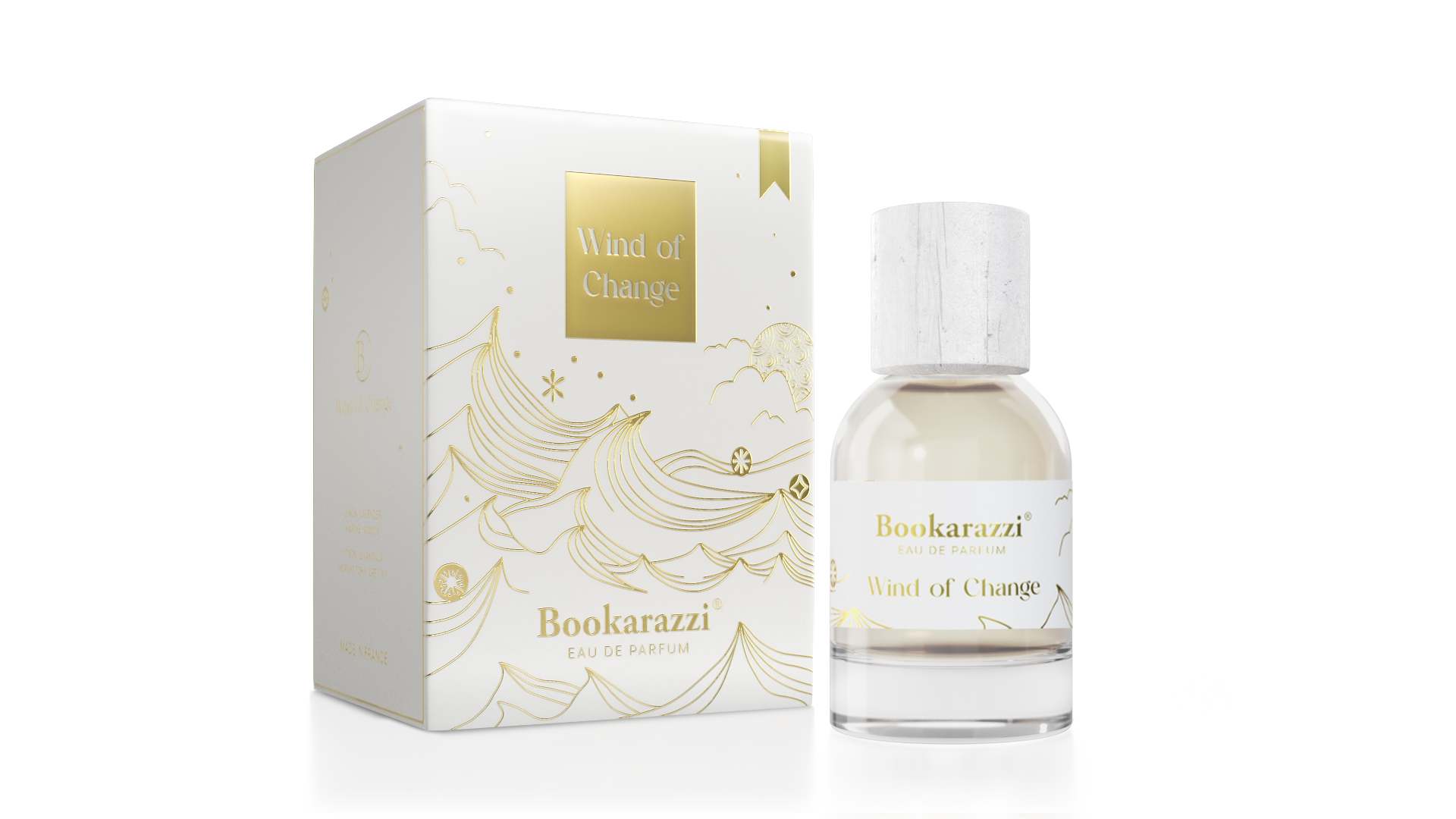 Wind of Change - Elegance Edition fragrance bottle showcasing a sophisticated design with woody and fougère notes.