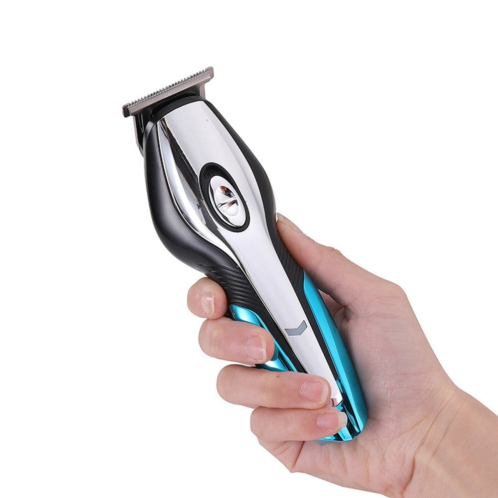 11 In 1 Electric Hair Clipper for Men with various attachments including a nose hair trimmer, USB charging cable, and cleaning brush.