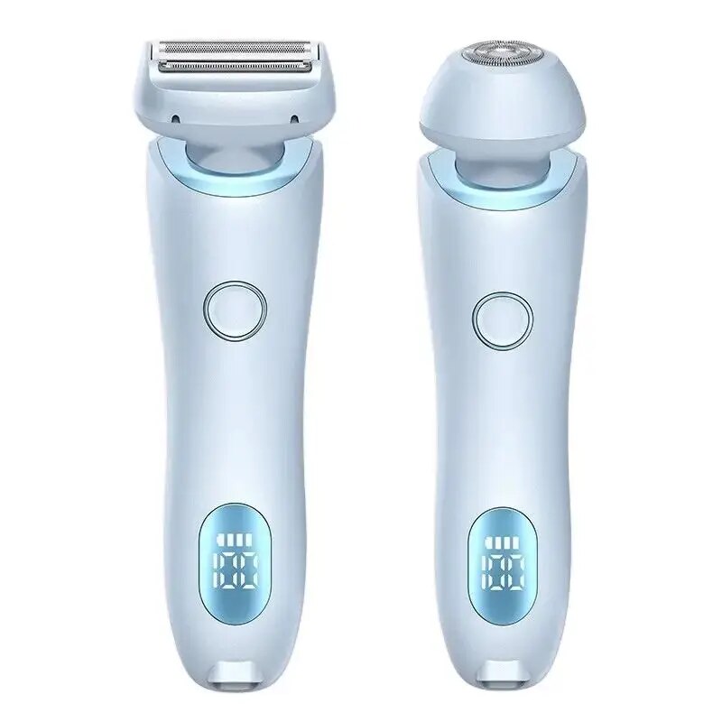 2 in 1 USB Electric Epilator Hair Removal Device for Women, featuring a sleek design and replaceable blades for efficient hair removal.