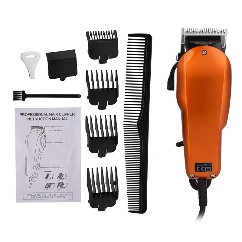 220-240V Household Trimmer men's shaver with stainless steel blades and limit combs, featuring a retro design and adjustable settings.