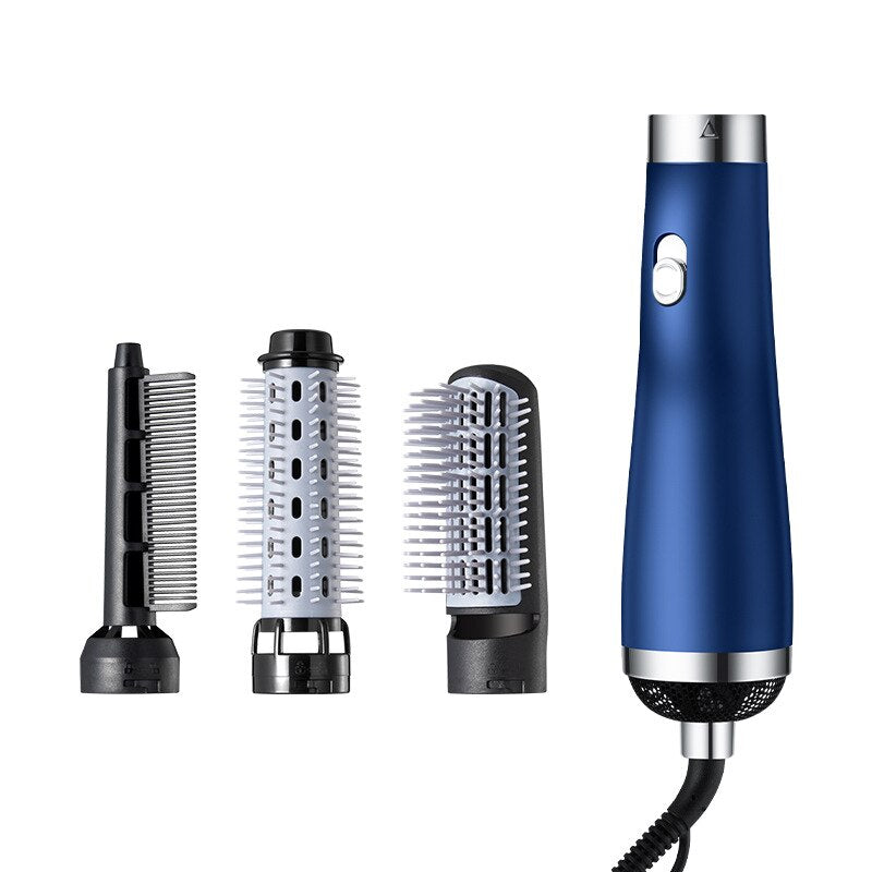 3 in 1 Multifunctional Comb Hair Dryer in vibrant colors, showcasing its sleek design and multiple styling options.