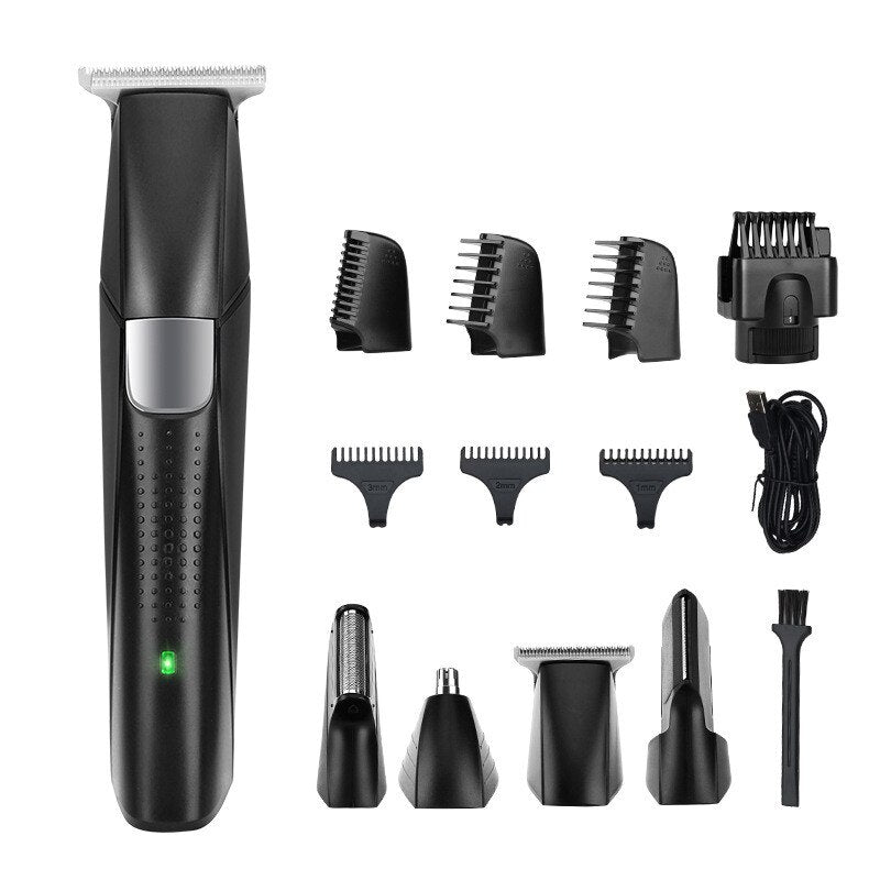 4in1 Hair Trimmer Clipper Cutting Machine for Men, showcasing its sleek design and USB charging feature.