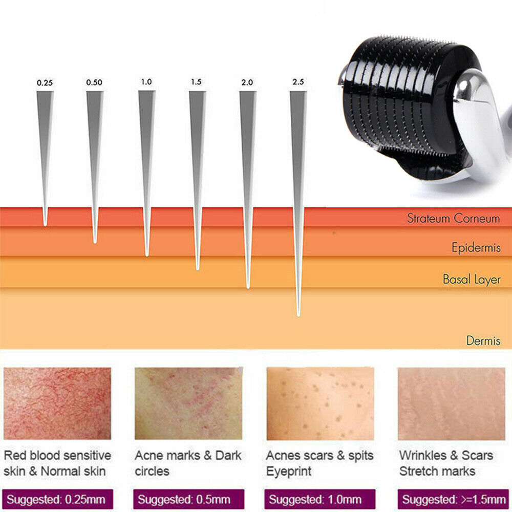 540 Needles Derma Micro Needle Titanium Roller designed for hair regrowth and acne treatment, featuring 0.5mm titanium needles.