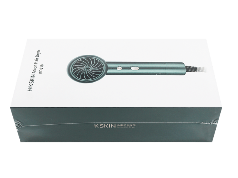 Anion Hair Dryer Green KD318 showcasing its sleek design and concentrator nozzle, ideal for achieving smooth and shiny hairstyles.