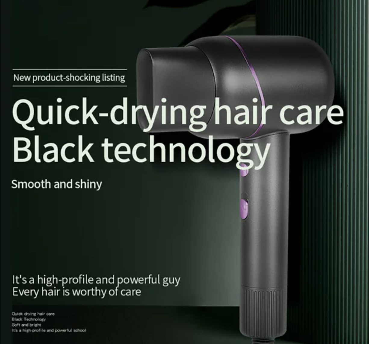 Anion Hair Dryer Green KD318 showcasing its sleek design and concentrator nozzle, ideal for achieving smooth and shiny hairstyles.