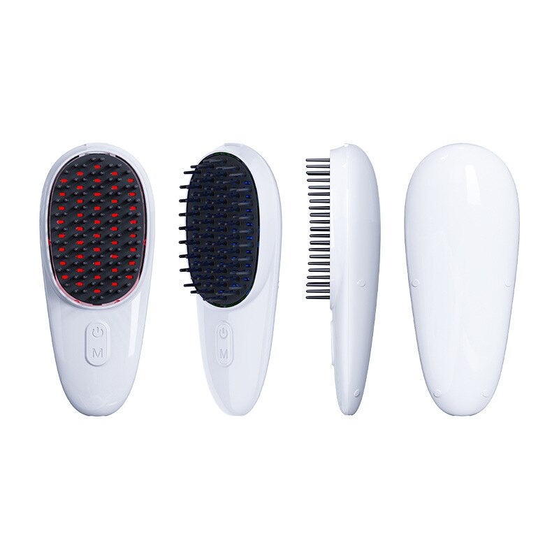 Anti Hair Electric Massage Comb with red and blue light therapy for hair growth, featuring detachable teeth for easy cleaning.