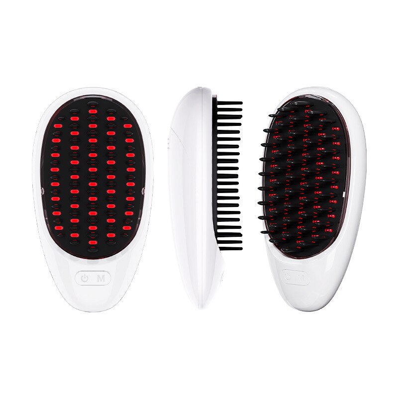 Anti Hair Electric Massage Comb with red and blue light therapy for hair growth, featuring detachable teeth for easy cleaning.