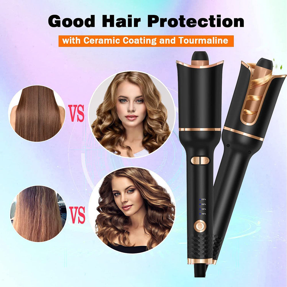 Automatic Hair Curler Ceramic Curling Wand with rotating barrel and temperature settings, designed for effortless styling.