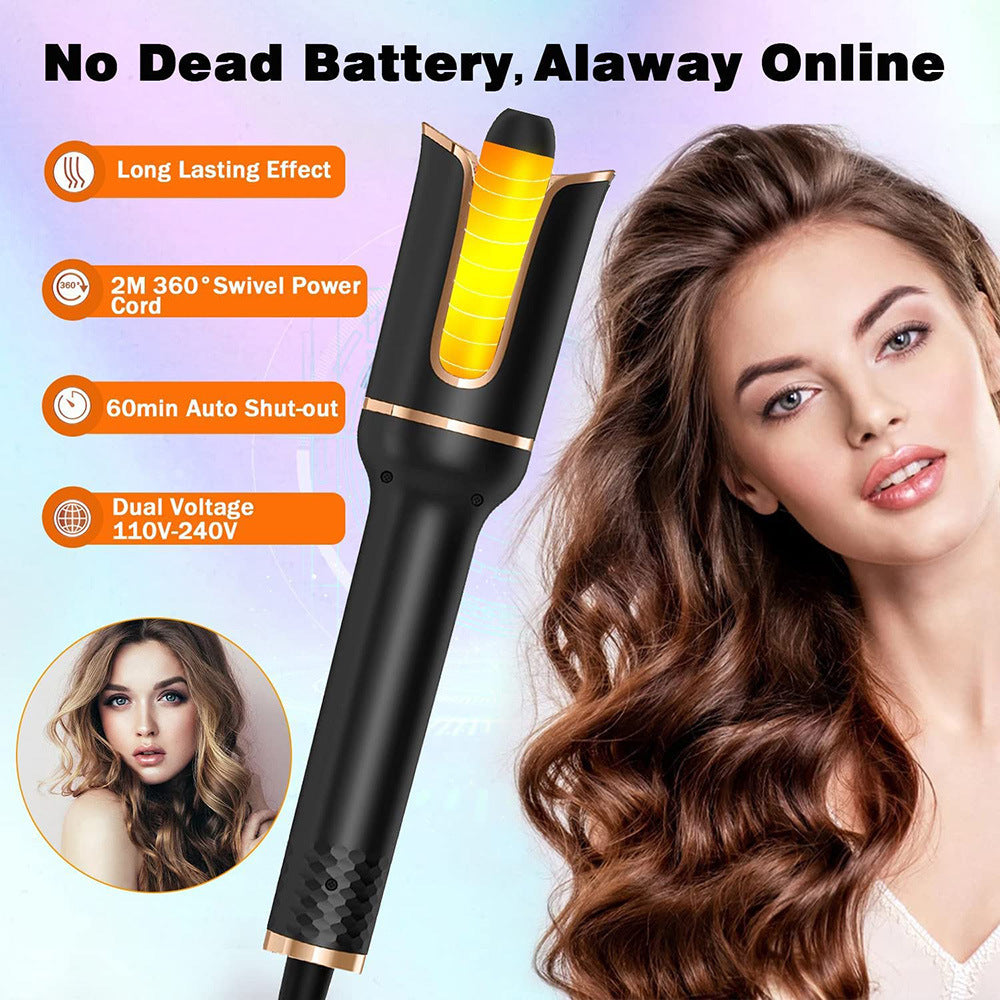 Automatic Hair Curler Ceramic Curling Wand with rotating barrel and temperature settings, designed for effortless styling.