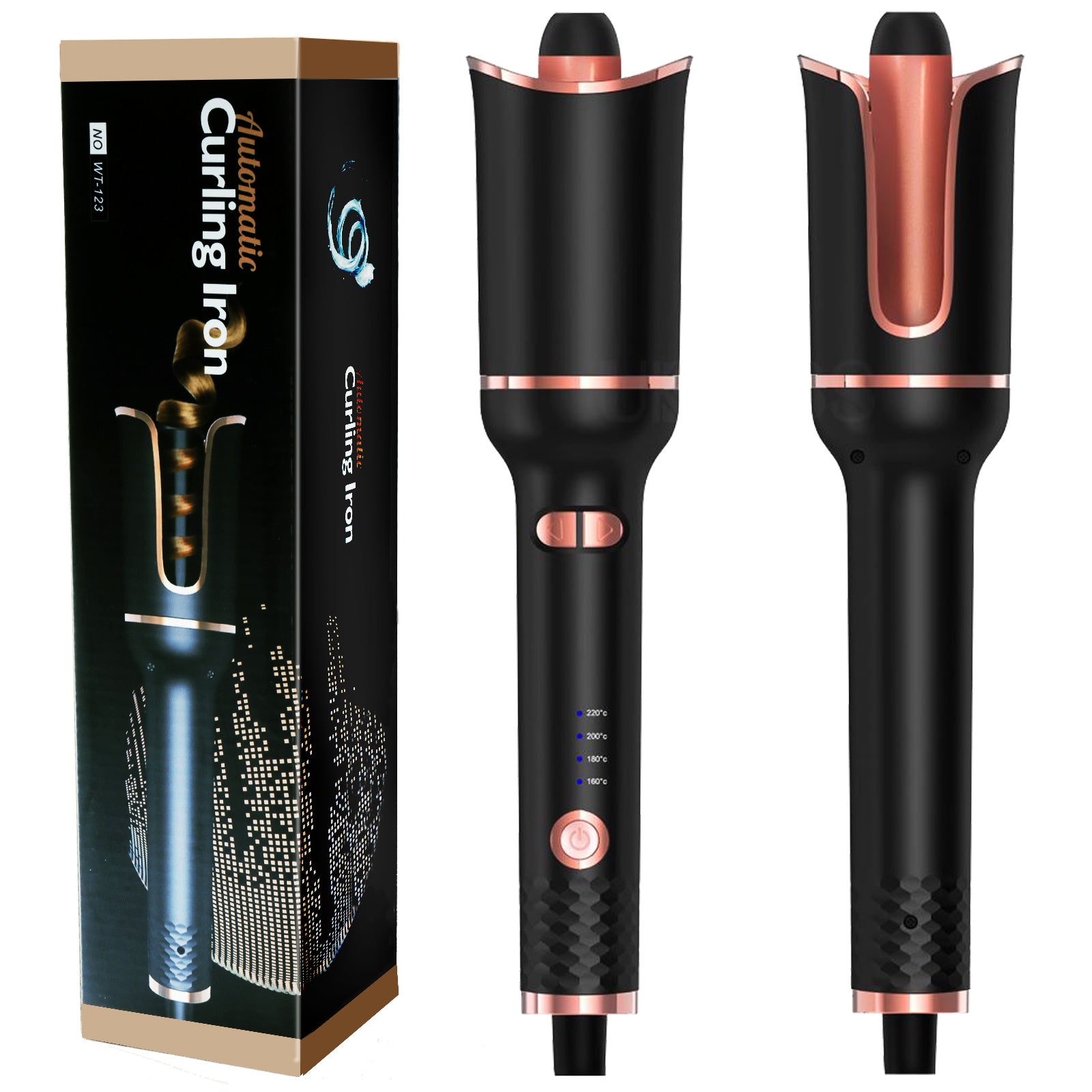 Automatic Hair Curler Ceramic Curling Wand with rotating barrel and temperature settings, designed for effortless styling.