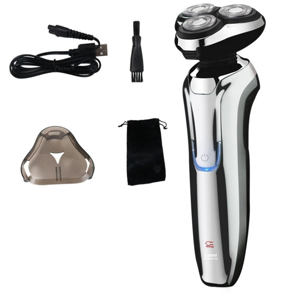 Beard Trimmer with 3D floating design, USB rechargeable, and waterproof features, ideal for men's grooming.