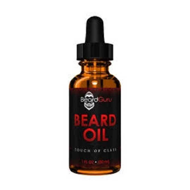 BeardGuru Premium Beard Oil in a sleek bottle with a clean cologne-inspired scent, designed for taming and softening beards.