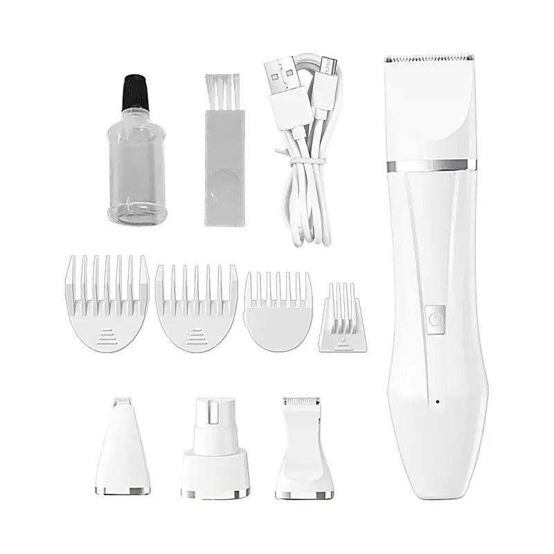 A versatile 4-in-1 Cat Shaving Trimmer with multiple heads for precision grooming, designed for comfort and ease of use.