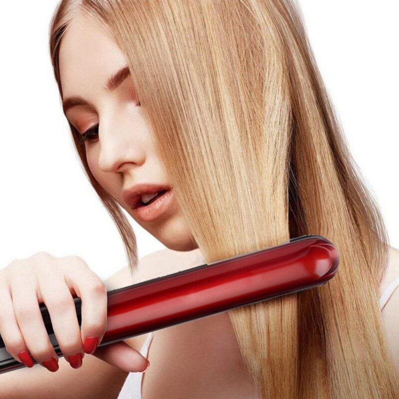 Ceramic Hair Straightener with LED display and adjustable temperature settings, designed for smooth and stylish hair styling.