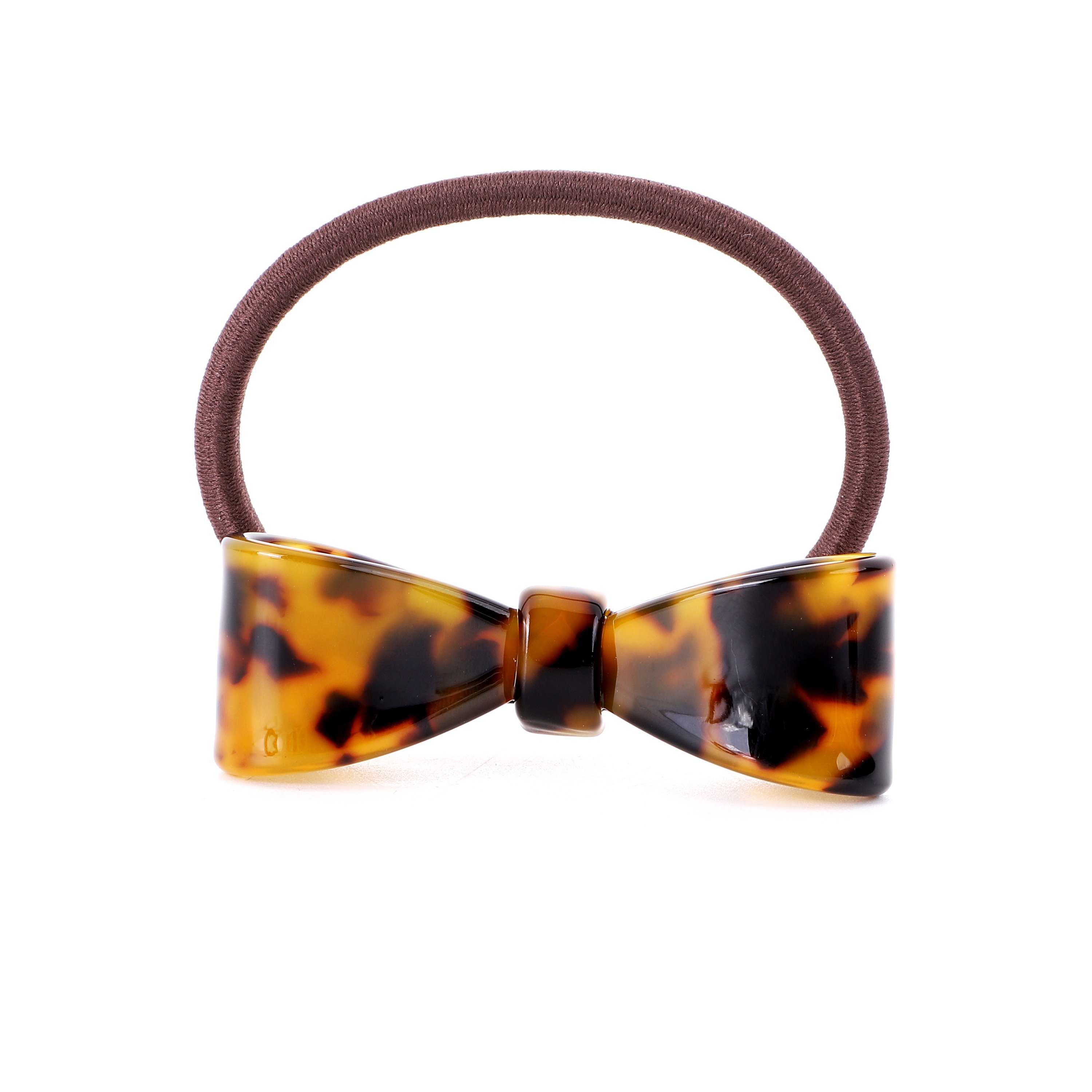 Classic ponytail holder in chocolate brown with a strong grip, designed for all hair types and occasions.