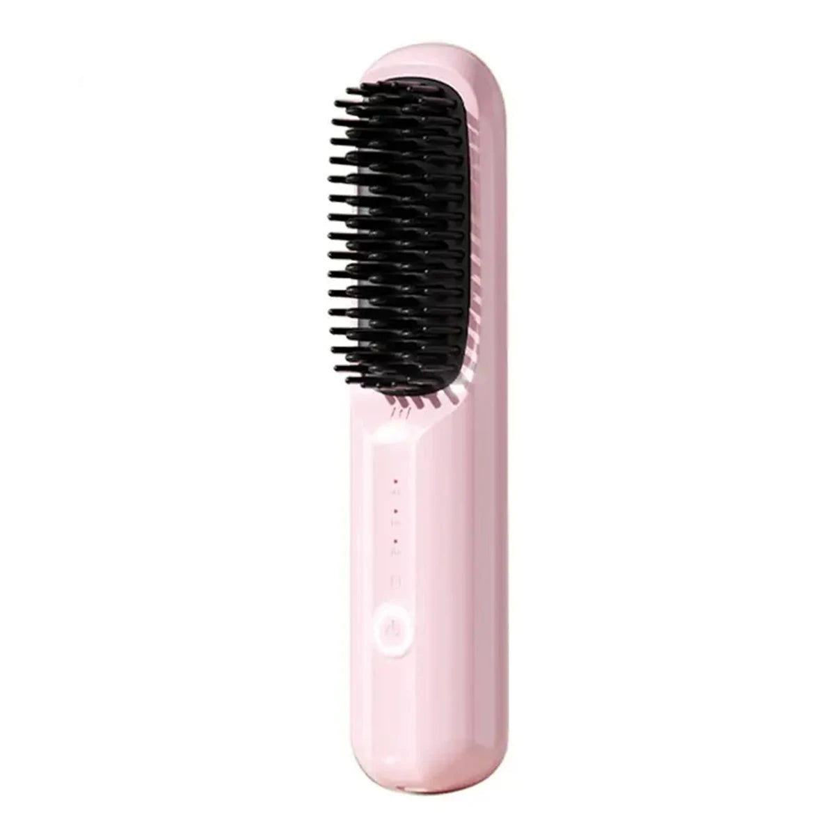 Cordless Straightener Brush designed for women, featuring a sleek ergonomic design and adjustable temperature settings for easy hair styling.