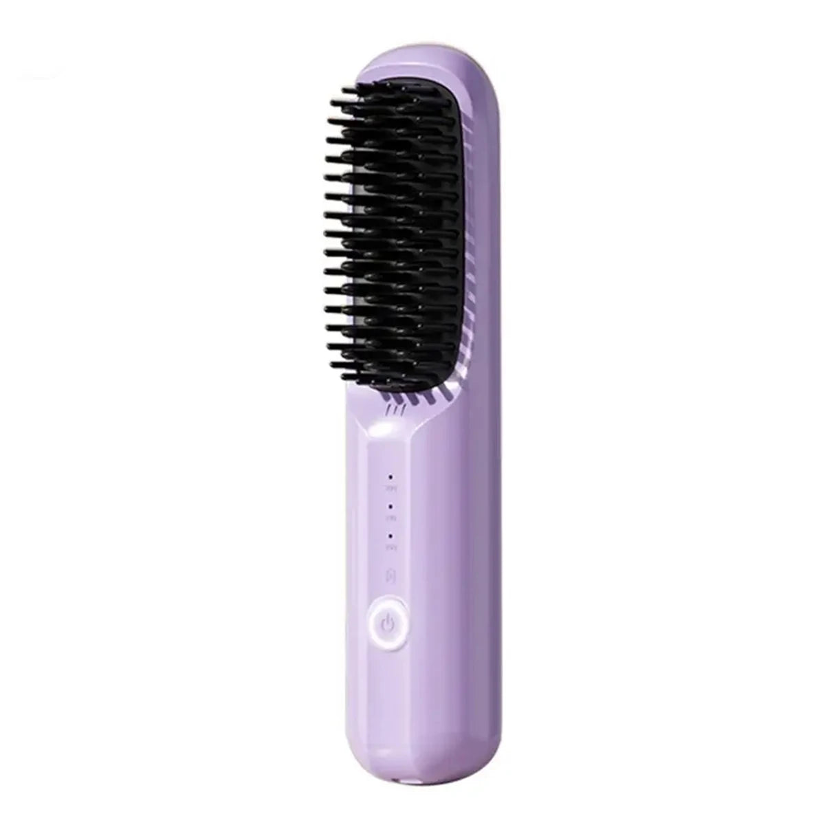 Cordless Straightener Brush designed for women, featuring a sleek ergonomic design and adjustable temperature settings for easy hair styling.