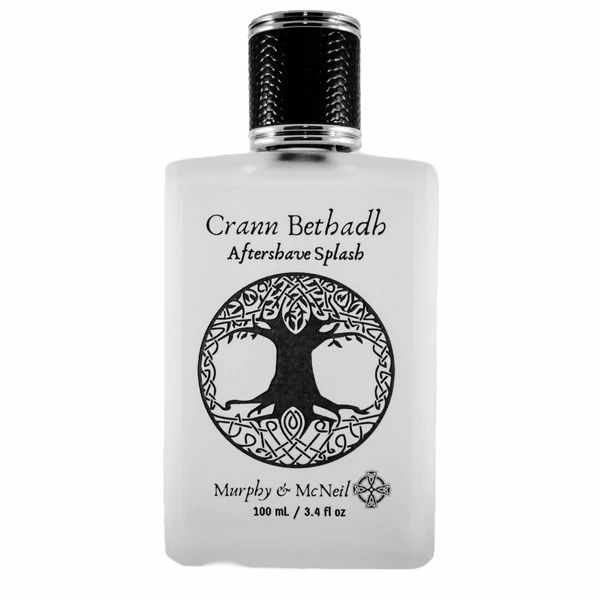 Crann Bethadh Aftershave Splash by Murphy and McNeil in a 100mL bottle, featuring a refreshing design inspired by Celtic lore.