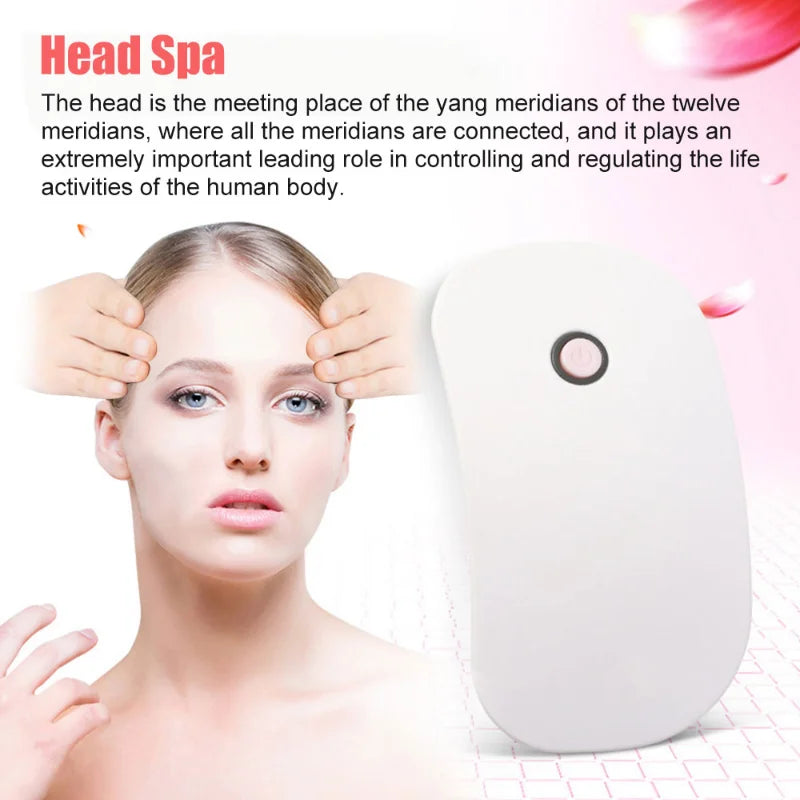 Electric Head Massager Vibration Brush with silicond comb design for scalp massage and relaxation.