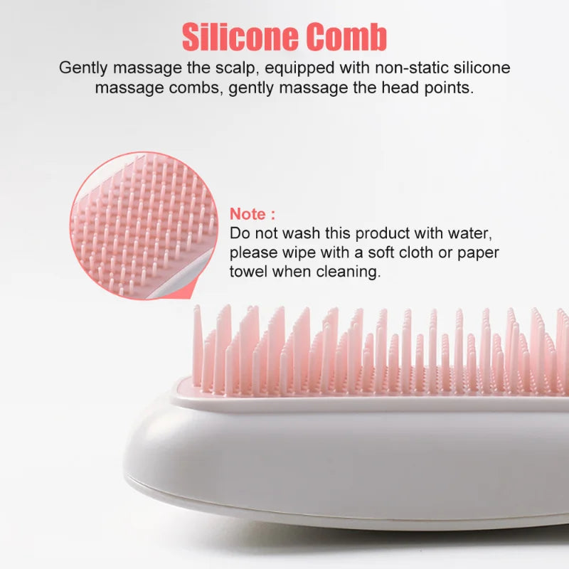 Electric Head Massager Vibration Brush with silicond comb design for scalp massage and relaxation.