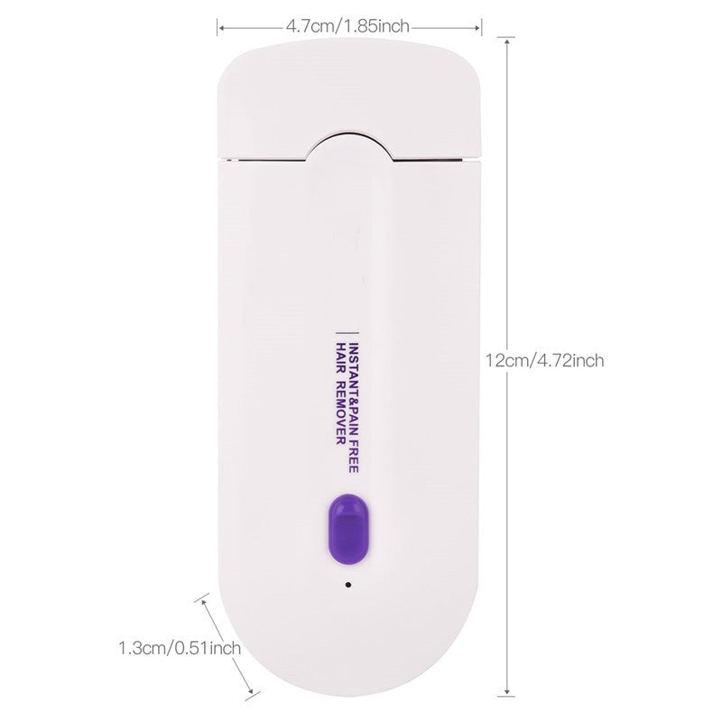 Electric Rechargeable Sense-Light Technology Painless Hair Removal Device with detachable heads for versatile hair removal.