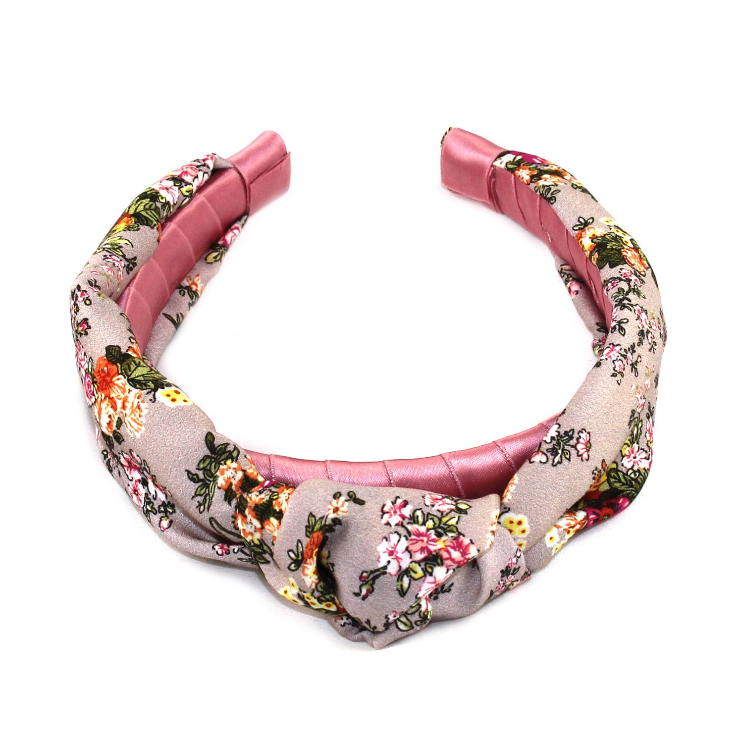 Floral Silk Top Knot Headband featuring a vibrant floral pattern and padded design for comfort, made from 100% silk.