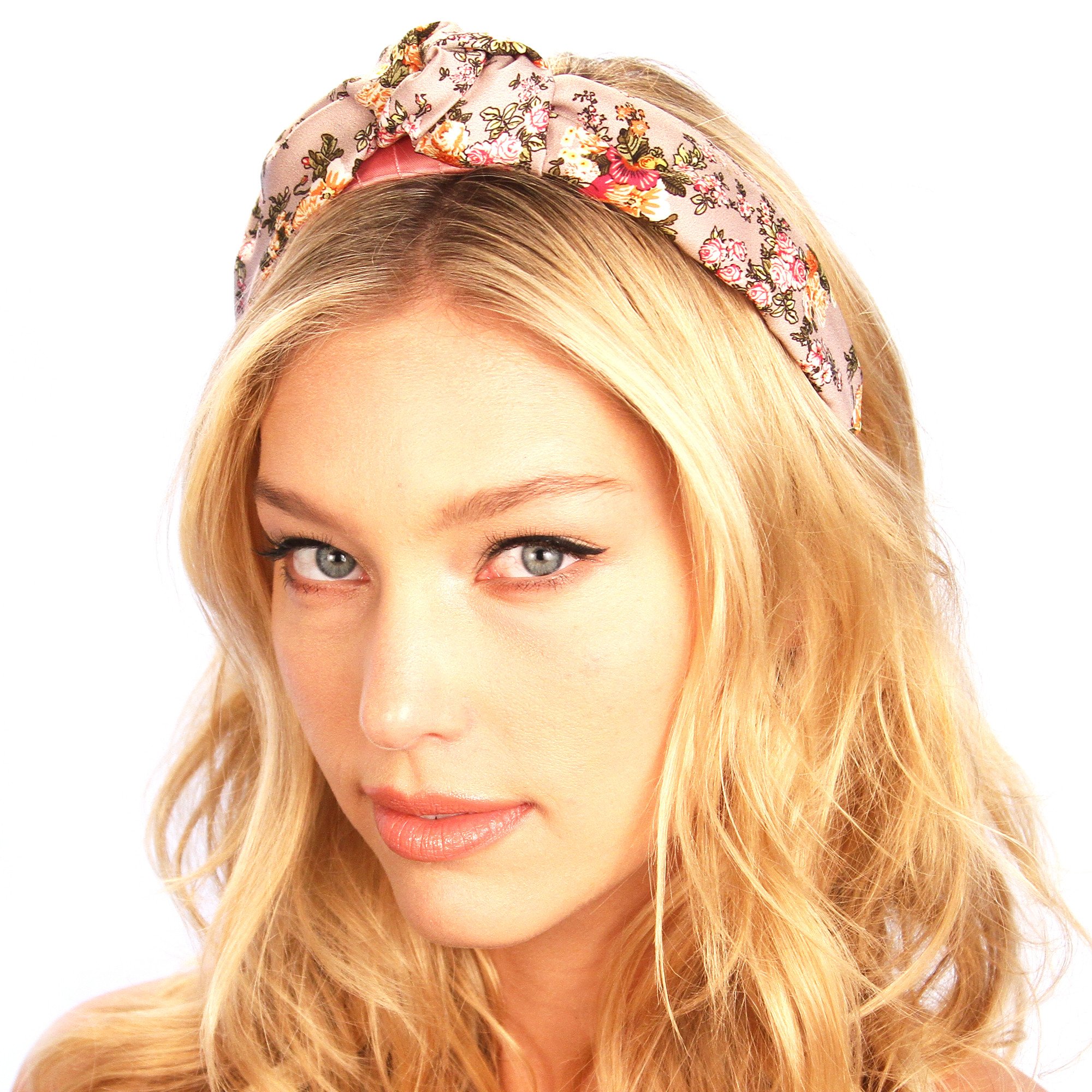 Floral Silk Top Knot Headband featuring a vibrant floral pattern and padded design for comfort, made from 100% silk.