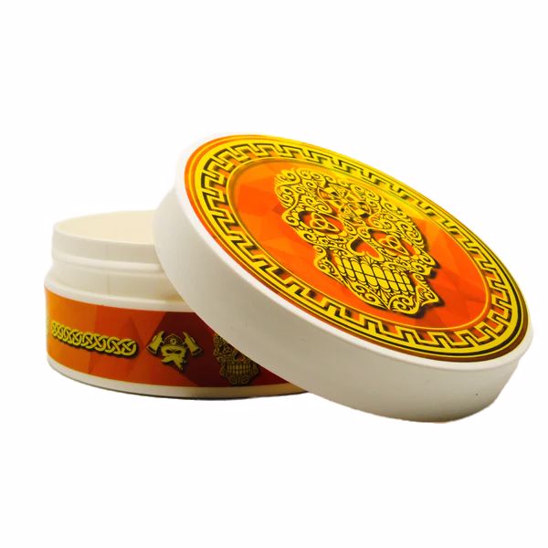 Gael Laoch Orange Shaving Soap by Murphy and McNeil in a 4.0oz jar, featuring vibrant packaging and artistic design.