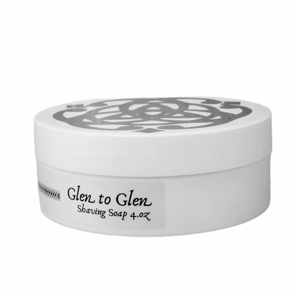 Glen to Glen Shaving Soap by Murphy and McNeil, showcasing its elegant packaging and creamy texture.