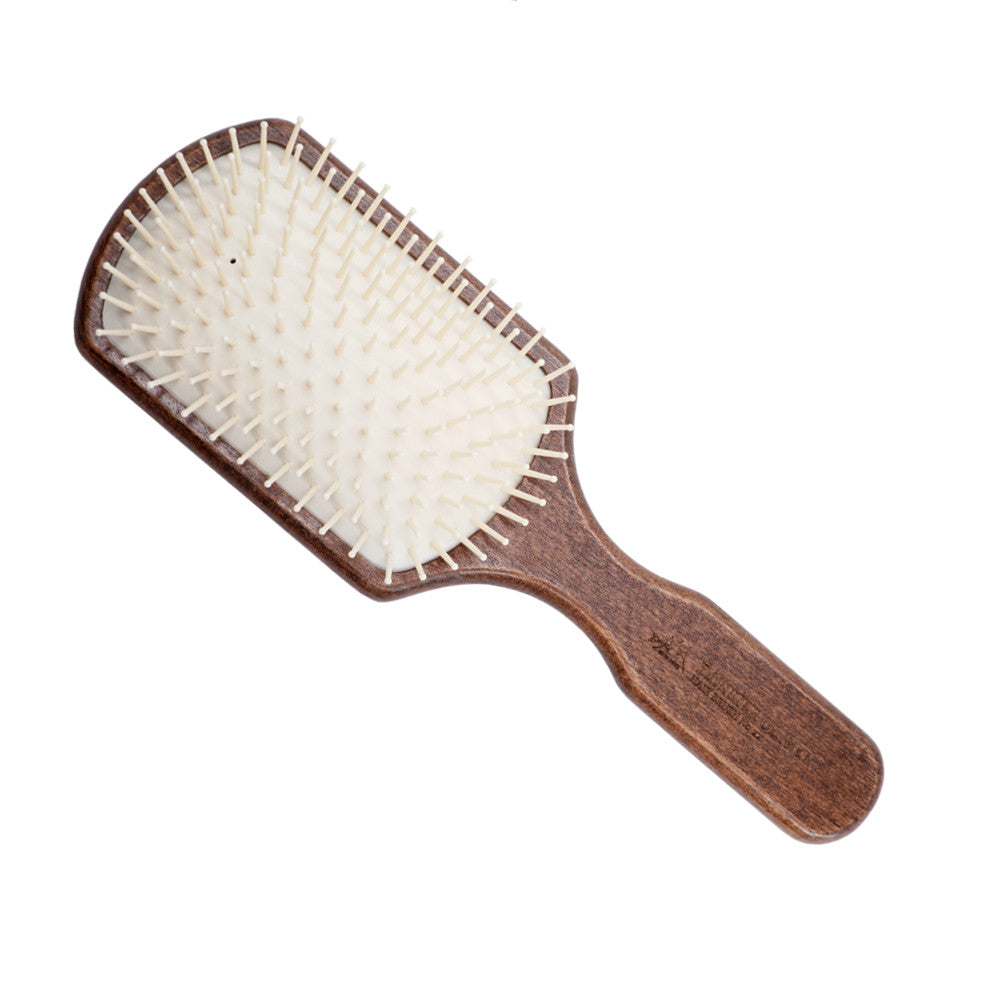 Hair Brush No. 22, a professional wooden pneumatic brush designed for all hair types, featuring a rounded design for gentle detangling.