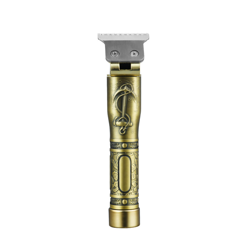 Hair Trimmer Li T-Outliner Skeleton Heavy Hitter, cordless design with stainless steel bracket and engraved metal body.