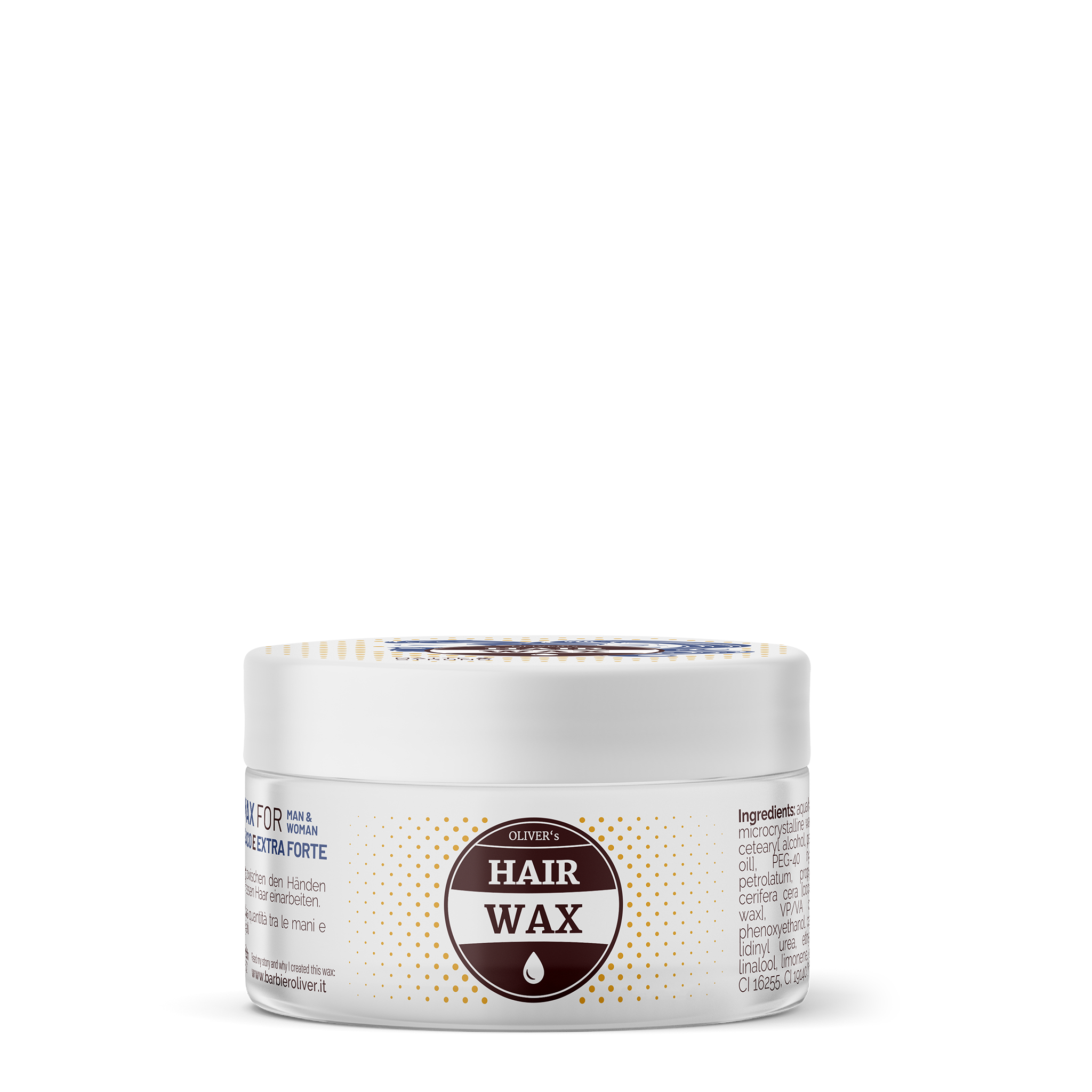 A stylish container of Hair Wax for men and women, showcasing its matte finish and strong hold properties.