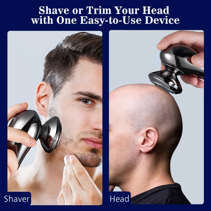 Upgraded 5 in 1 multifunctional bald head shaver for men with various attachments and USB charging capability.