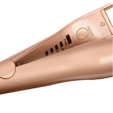 High Quality Double Use Hair Straightener Splint in gold color, showcasing its sleek design and advanced ceramic tourmaline technology.