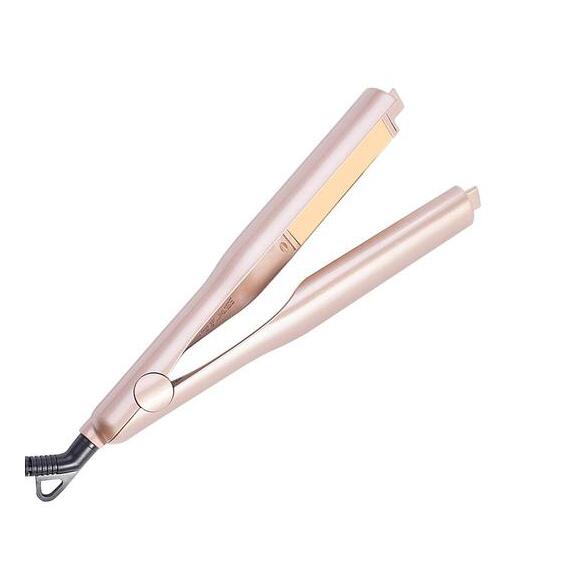 High Quality Double Use Hair Straightener Splint in gold color, showcasing its sleek design and advanced ceramic tourmaline technology.