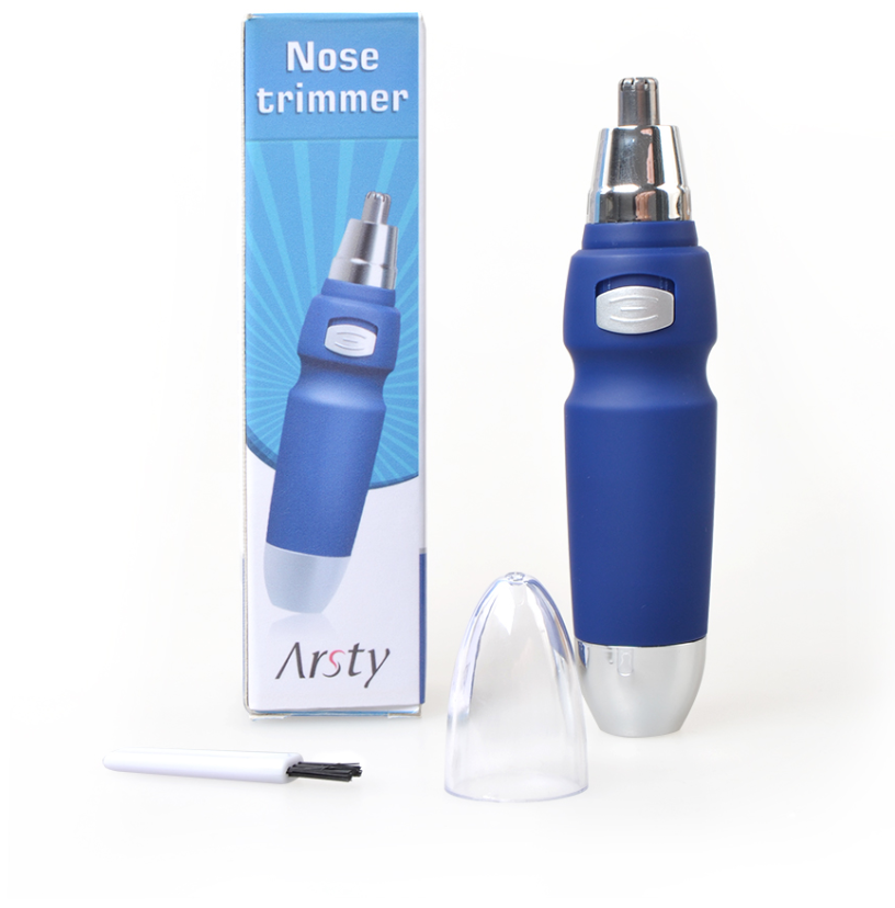 High Quality Nose Hair Trimmer with stainless steel blade and safety cone head, designed for effective grooming of nose and ear hair.