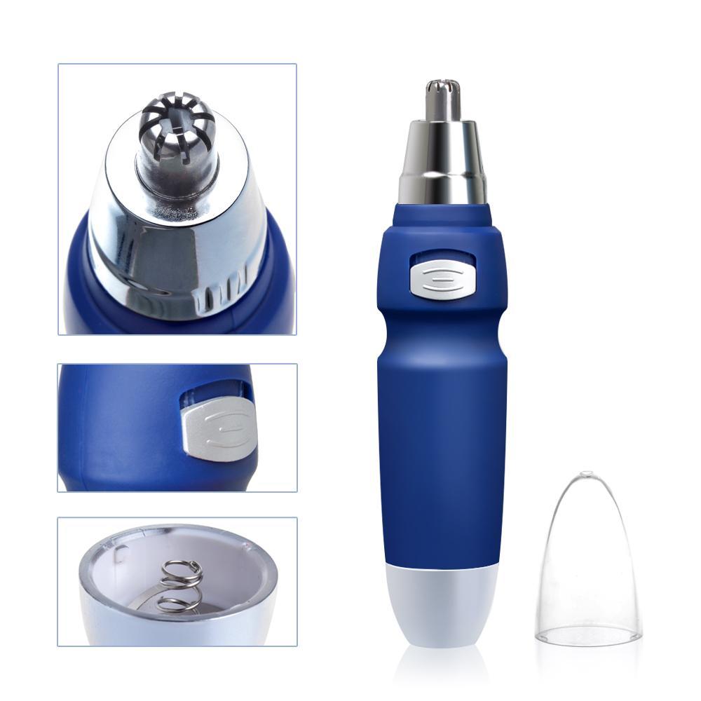 High Quality Nose Hair Trimmer with stainless steel blade and safety cone head, designed for effective grooming of nose and ear hair.