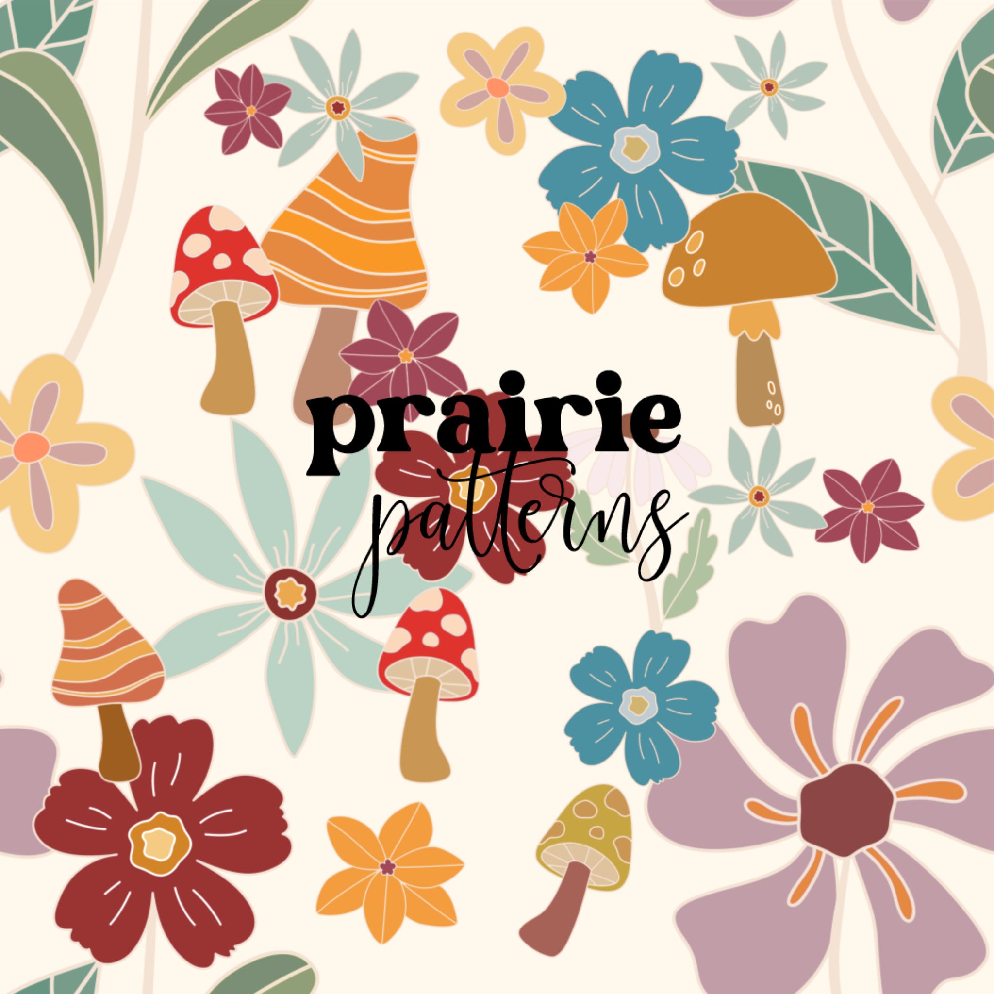 A vibrant seamless digital file featuring colorful hippie floral patterns, ideal for creative projects.