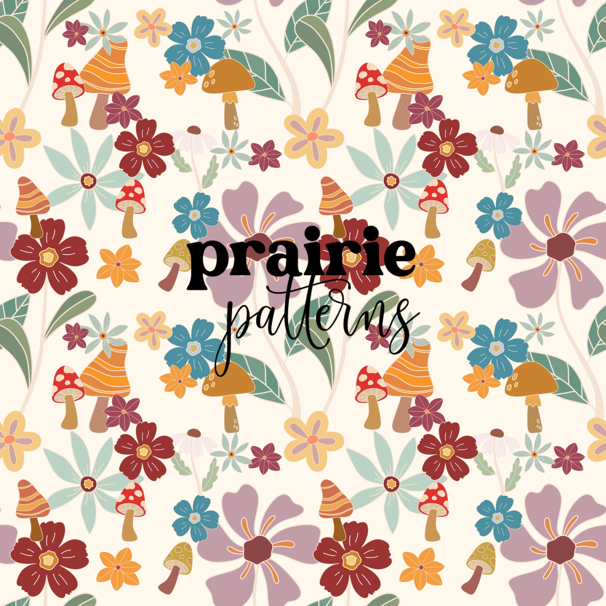 A vibrant seamless digital file featuring colorful hippie floral patterns, ideal for creative projects.