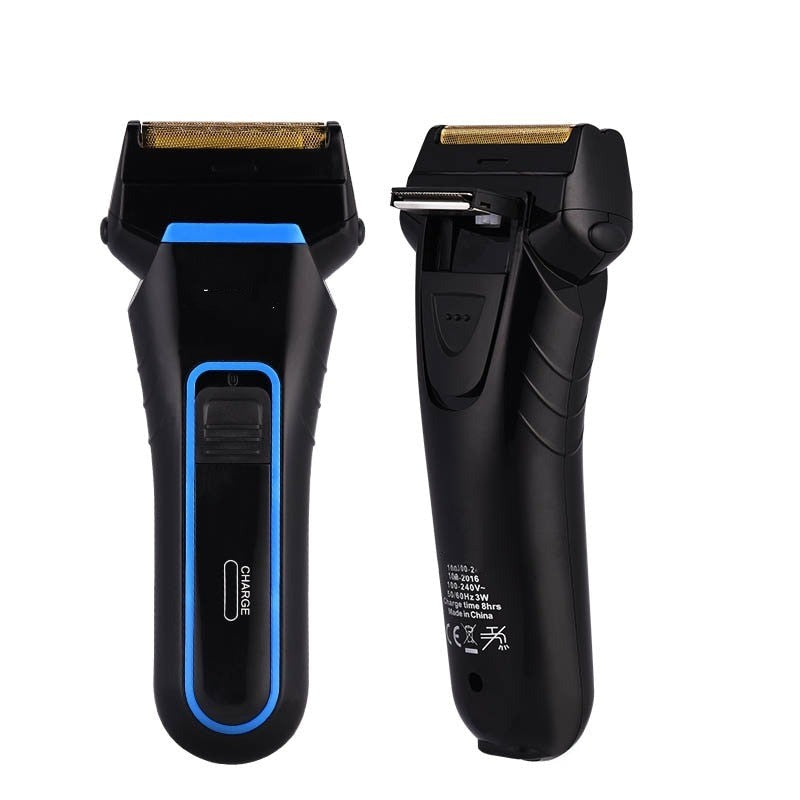 Men's Electric Shaver Razor with double blade design, rechargeable, lightweight, and ergonomic for a comfortable shave.