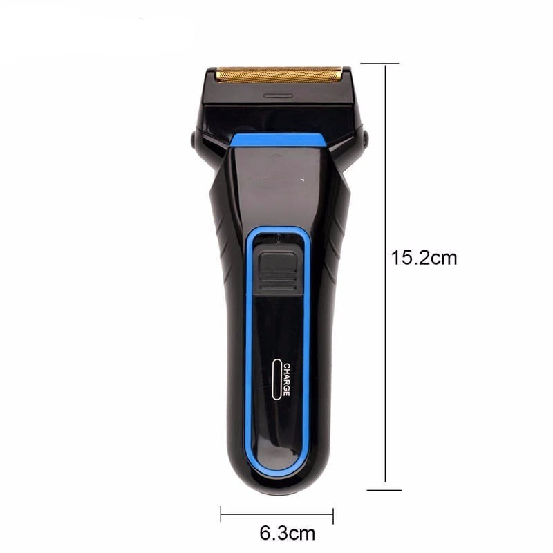 Men's Electric Shaver Razor with double blade design, rechargeable, lightweight, and ergonomic for a comfortable shave.