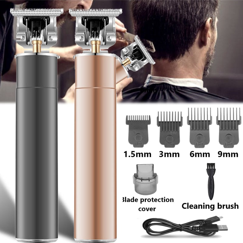 Metal Housing Professional Hair Trimmer with carbon steel blade and ergonomic design, ideal for barbers and home grooming.