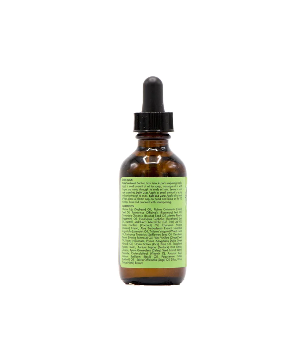 Mielle Rosemary Mint Scalp & Hair Strengthening Oil 2 oz bottle with a fresh rosemary mint scent, designed for hair growth and nourishment.