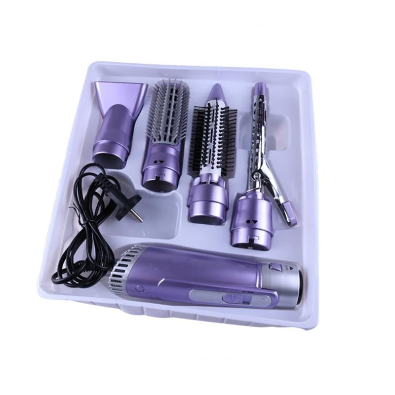 Multifunctional Hair Comb Portable Roll Straight Dual-used Hot Air with various styling attachments displayed on a clean background.