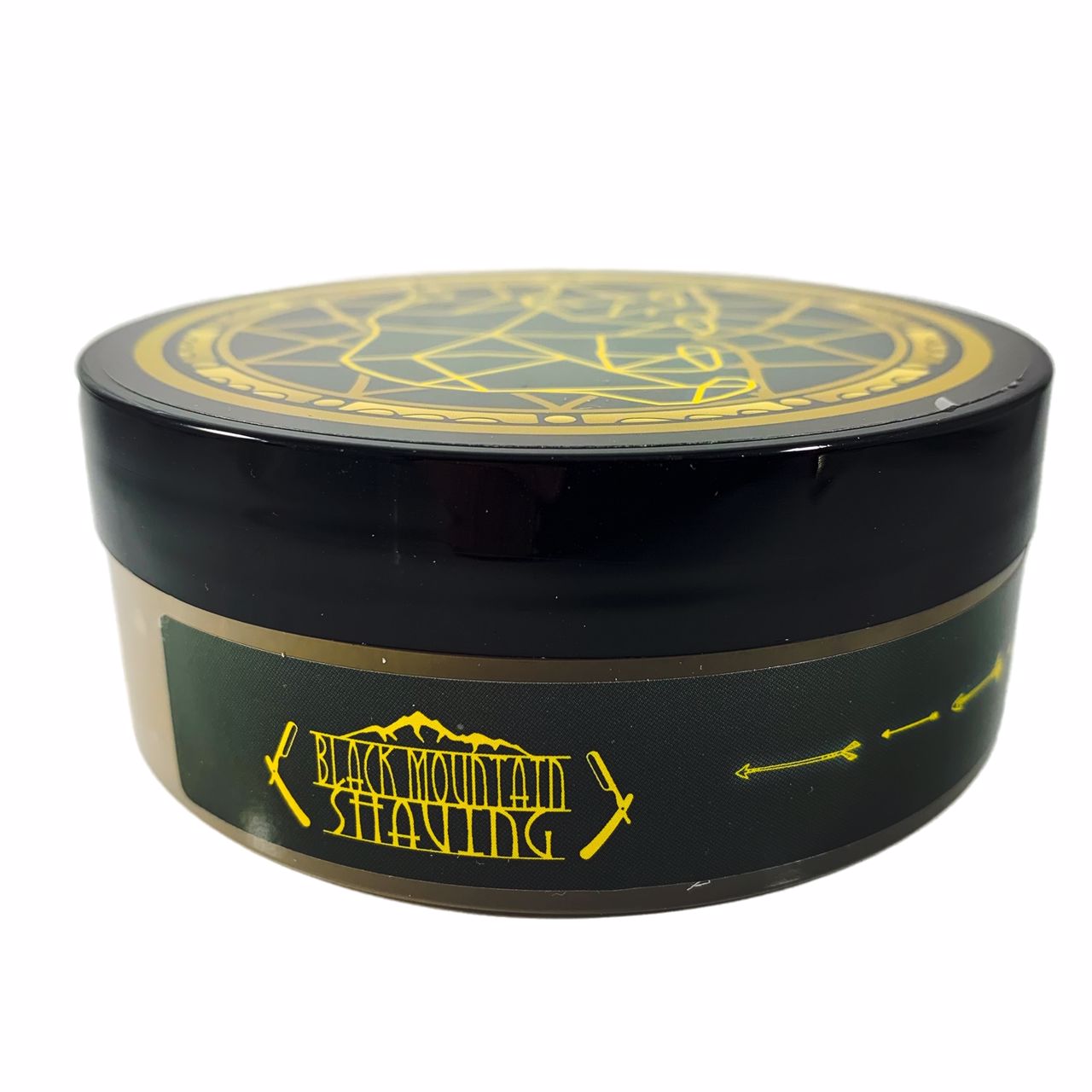 Nantahala Shaving Soap by Murphy and McNeil, featuring a creamy texture and vibrant packaging inspired by nature.