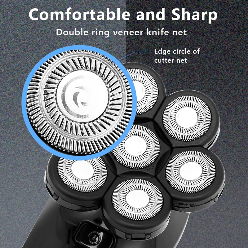 New Shaver For Men featuring a 7D independently floating head, showcasing its sleek design and ergonomic grip.