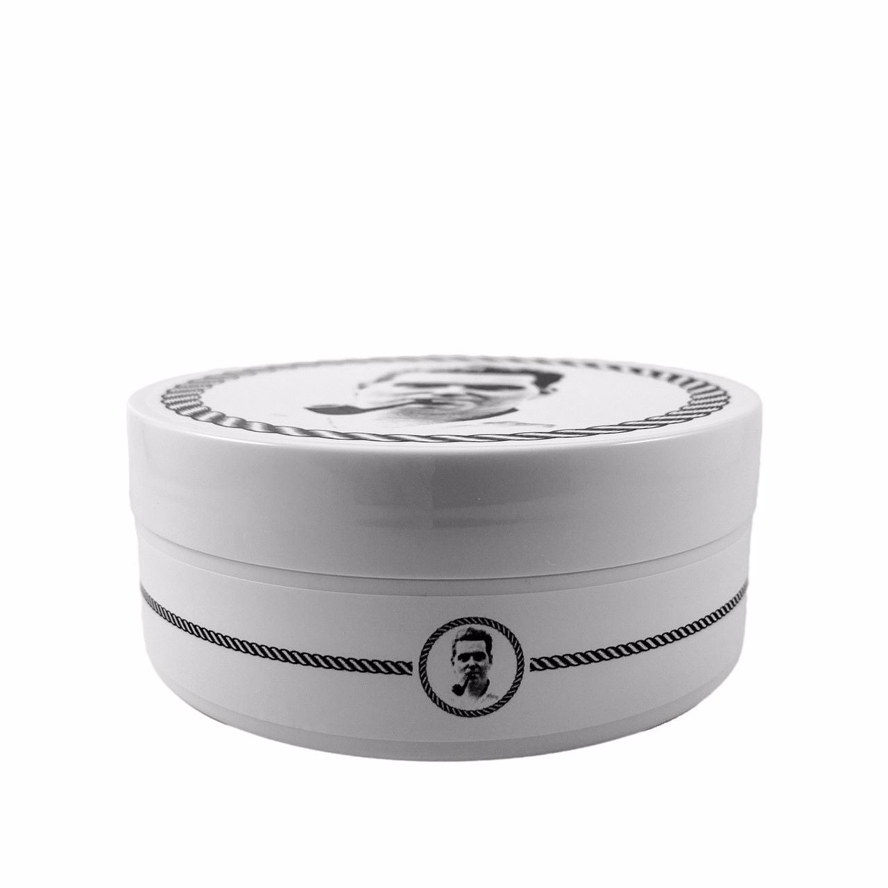 Old Sport Shaving Soap by Murphy and McNeil in a round container, showcasing its creamy texture and nostalgic packaging.