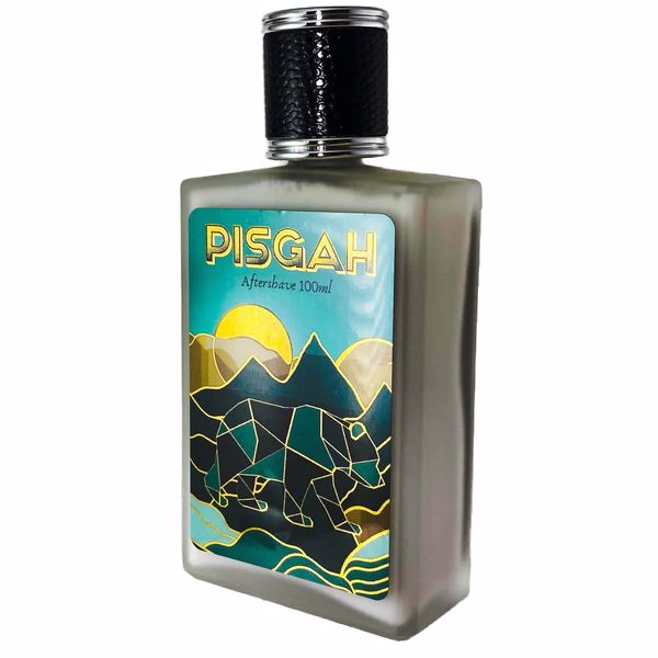 Pisgah Aftershave Splash bottle by Murphy and McNeil, featuring rustic design and nature-inspired scent profile.